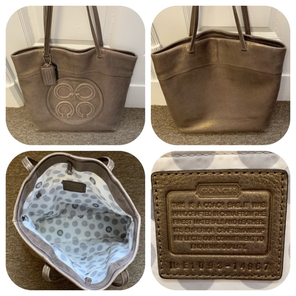 Coach metallic tote